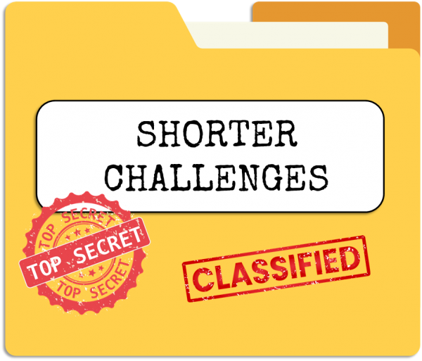 SECRET YETI AGENT - SHORT CHALLENGES