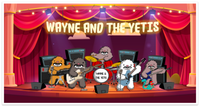 Wayne and the yti band on stage.